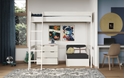 Noomi Tera Solid Wood Highsleeper With Futon-Single Continental-White-Black
