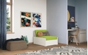 Noomi Tera Solid Wood Highsleeper With Futon-Single Continental-White-Lime Green
