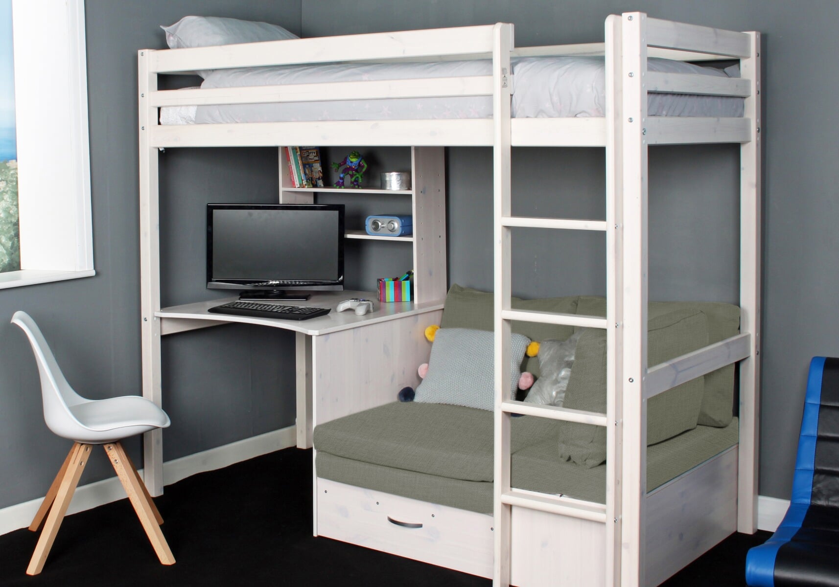 Cabin bed with sofa bed and desk best sale