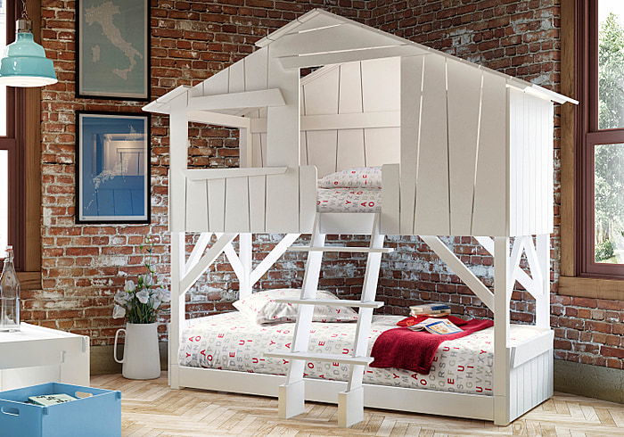 Treehouse Bunk Bed - White