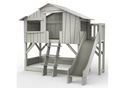 Mathy By Bols Treehouse Bunk Bed With Platform & Slide - Cement Grey