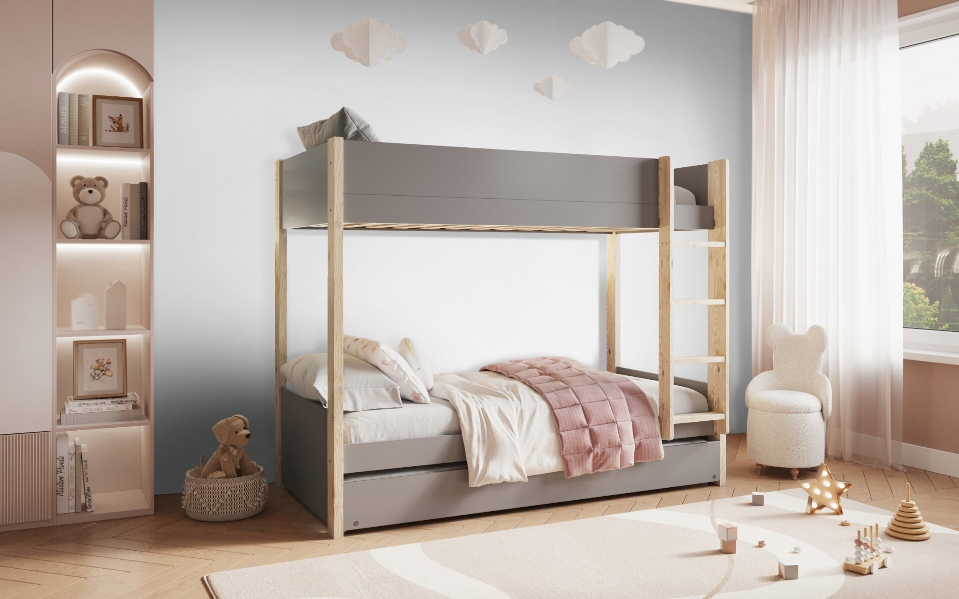 Futon bunk bed on sale with trundle