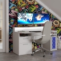 Flair Power Z White Computer Gaming Desk With Colour Changing LED Lights

