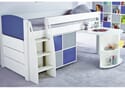 Stompa UNO S Midsleeper With Desk, Cube Unit And Chest Of Drawers