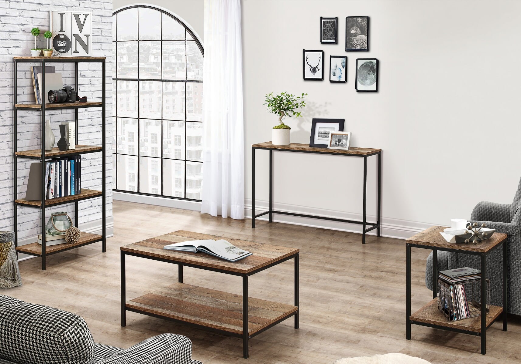 birlea urban rustic study desk