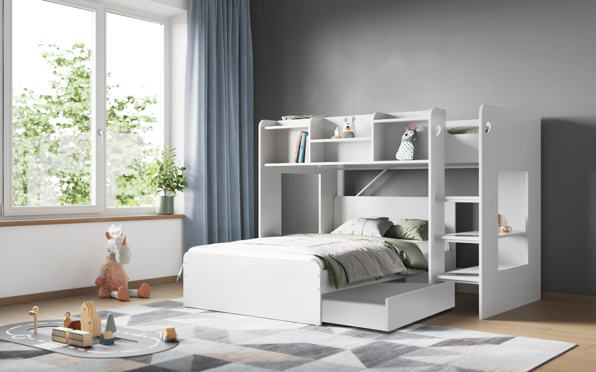 L shaped bunk beds for small rooms store