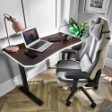 X Rocker Oka Office Desk Walnut Effect - LED Lighting & Wireless Charging - 140x60