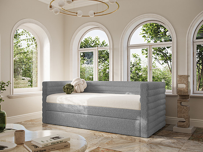 Flair Yuma Boucle Guest Bed	Grey
