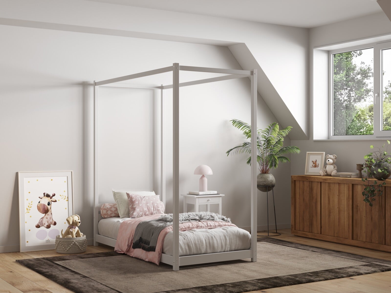 Single four store poster bed