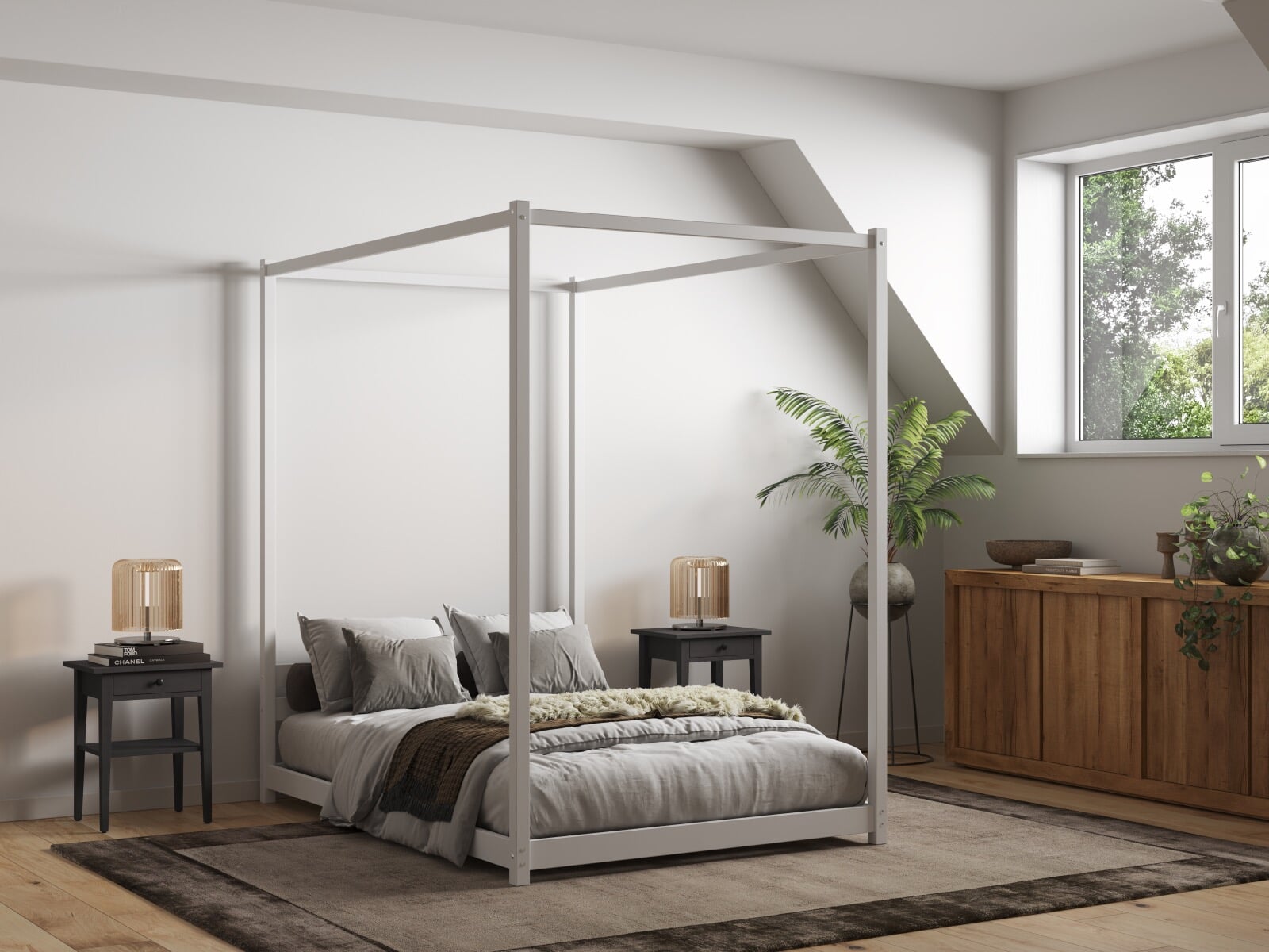 Four poster outlet twin bed frame