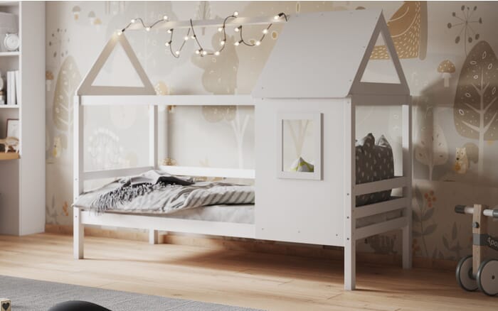 Flair White Wooden Nature Treehouse Single Bed Frame