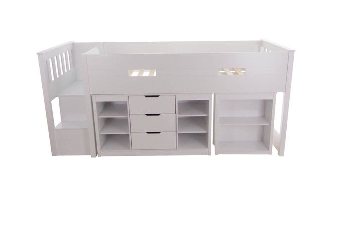 Flair White Charlie Mid Sleeper Set With Storage And Desk