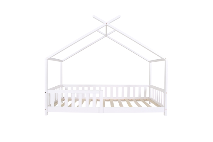 Flair White Wooden Scout Tree Single Bed with Rails