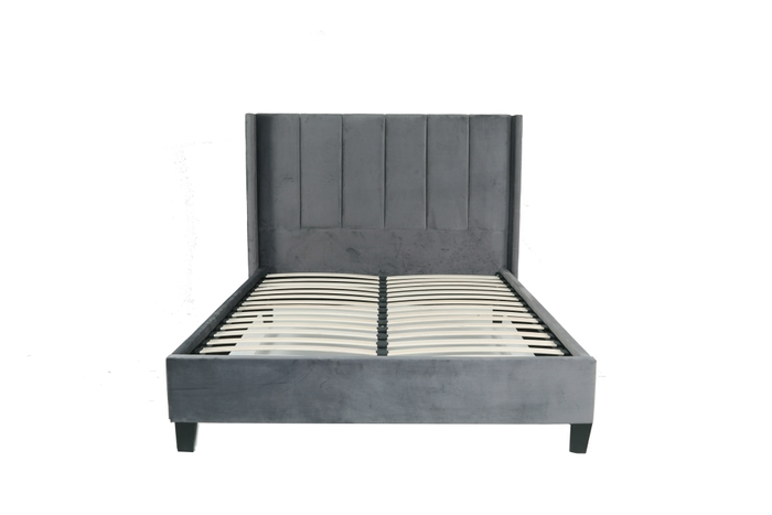 Flair Dark Grey Velvet Varee Bed