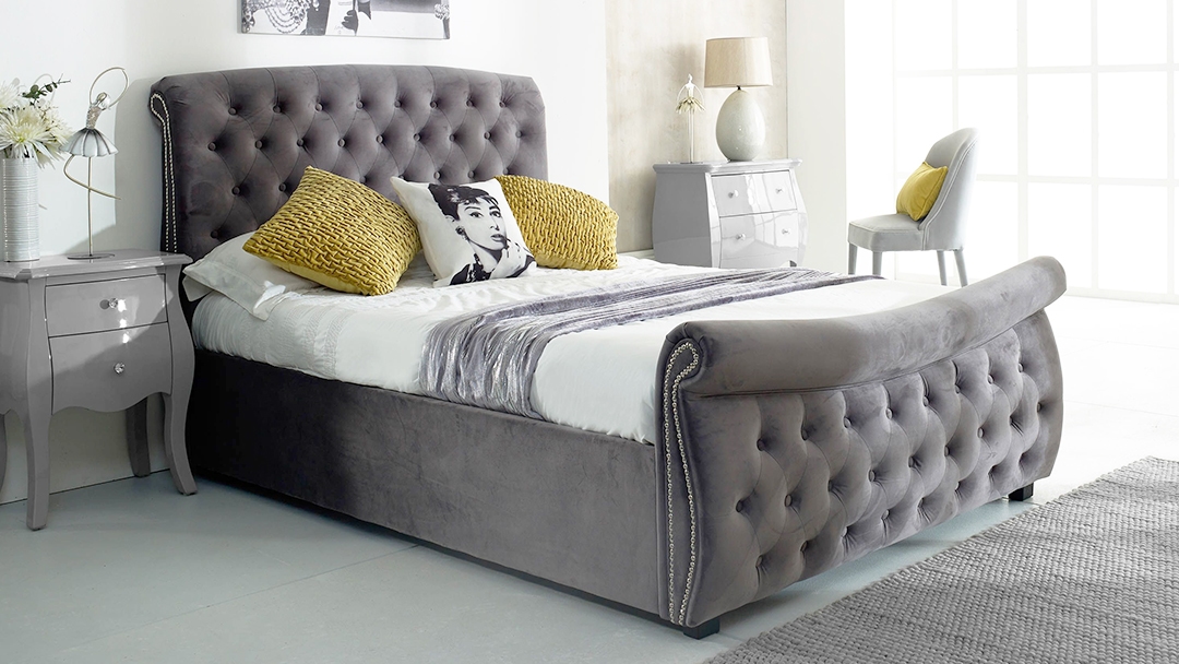 Lucinda Grey Ottoman Bed